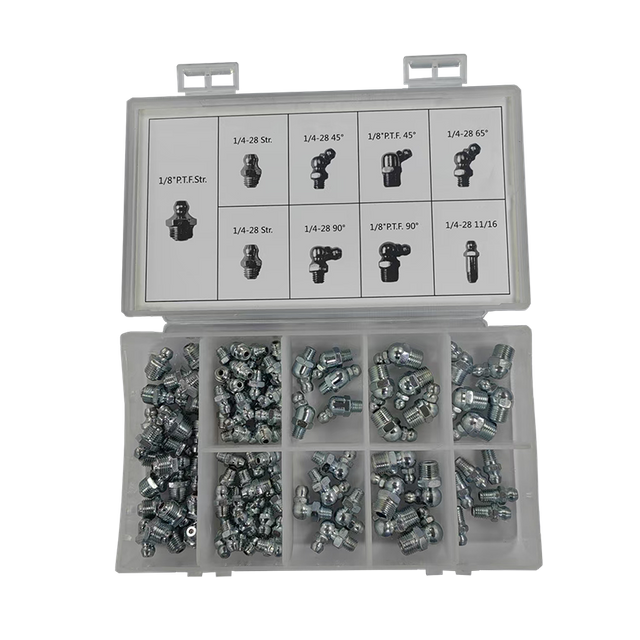 100-Piece SAE Grease Fitting Assortment Kit